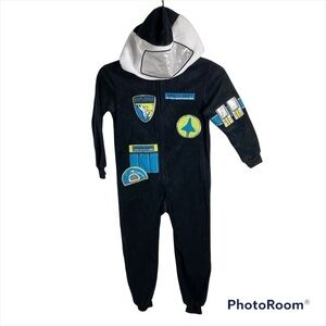 Cat & Jack Hooded Astronaut Bodysuit Pajama Costume Kids Sz XS Black Blue